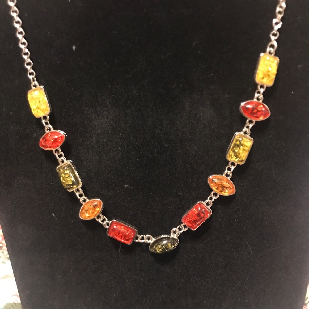 Besufy multicolored amber necklace